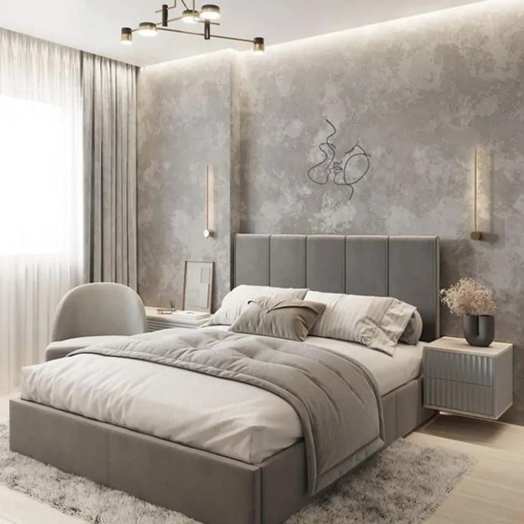 فوق العاده ترین مدل های دکوراسیون اتاق خواب با رنگ طوسی