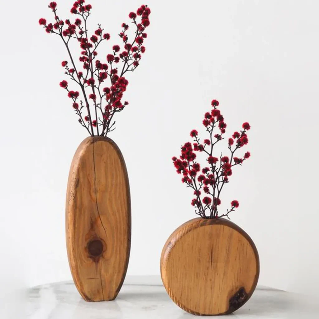 قشنگ ترین مدل های گلدان چوبی فانتزی