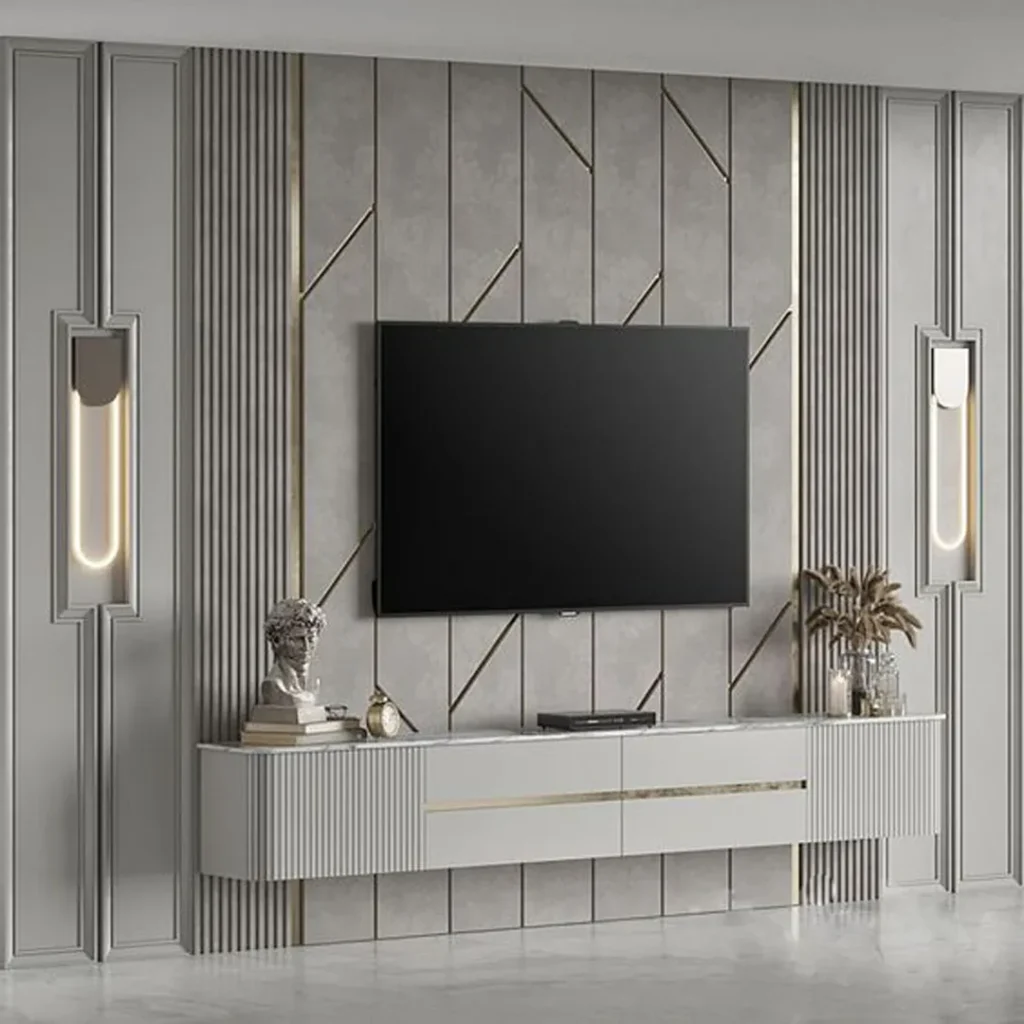ساده ترین مدل های طراحی دیوار TV مدرن