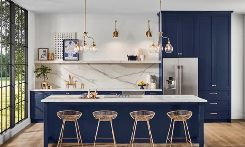 خاص ترین مدل های کابینت آشپزخانه با رنگ جذاب آبی
