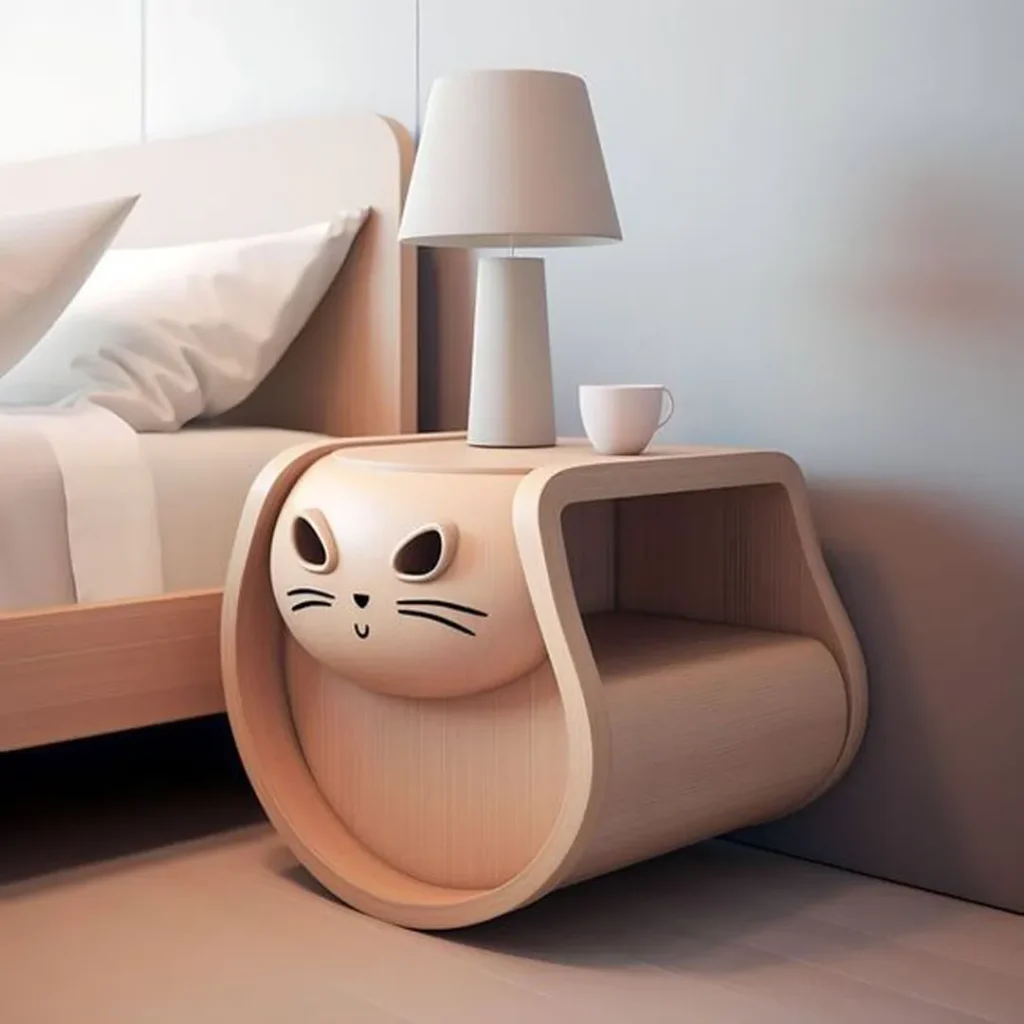 مدل خاص میز پا تختی به شکل گربه