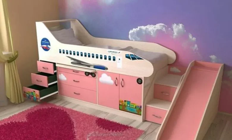 جالب ترین مدل های تخت خواب بچگانه شکل هواپیما