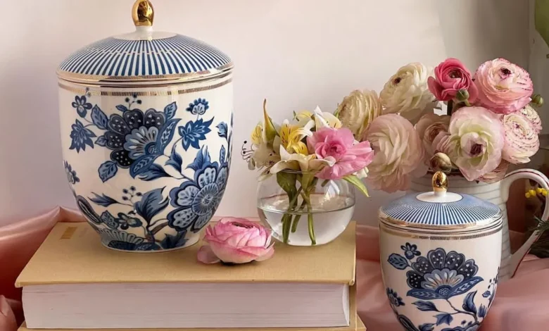 زیبا ترین مدل های ظروف با طرح گل گلی