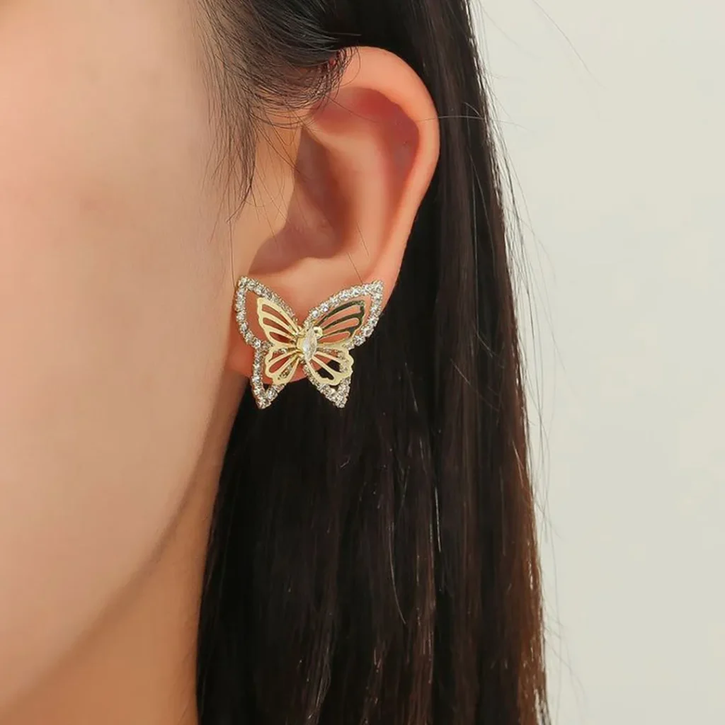 جذاب ترین مدل های گوشواره طلا با طرح پروانه شیک