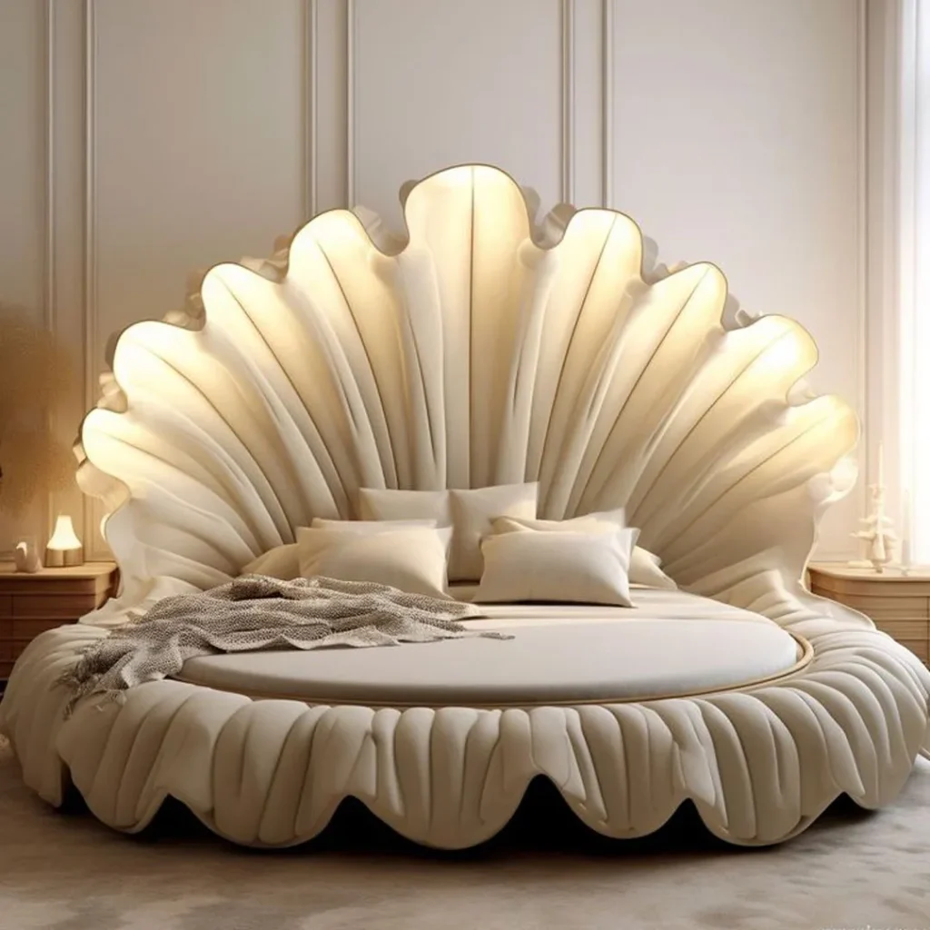 مدل تخت خواب به شکل صدف زیبا