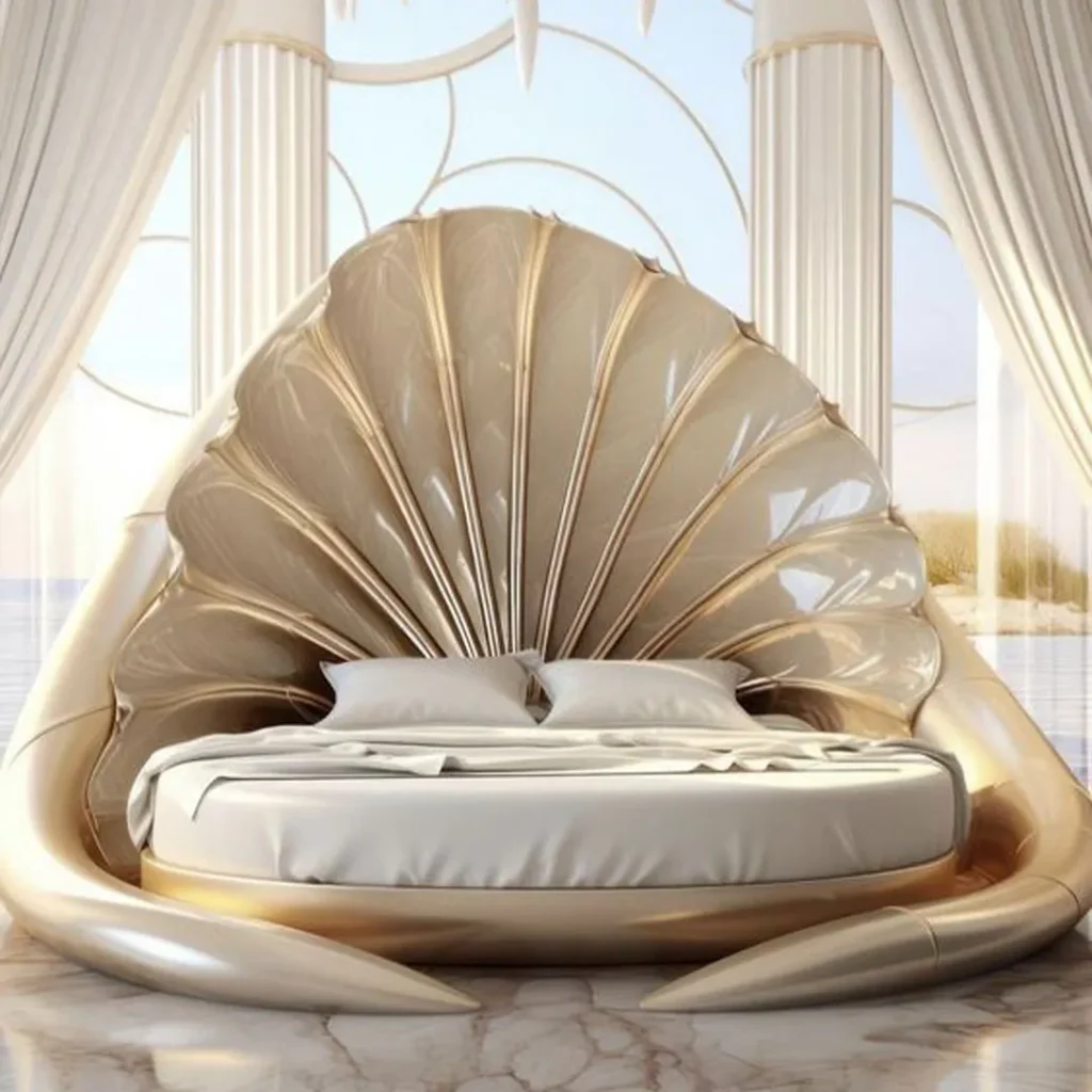 مدل تخت خواب به شکل صدف لوکس