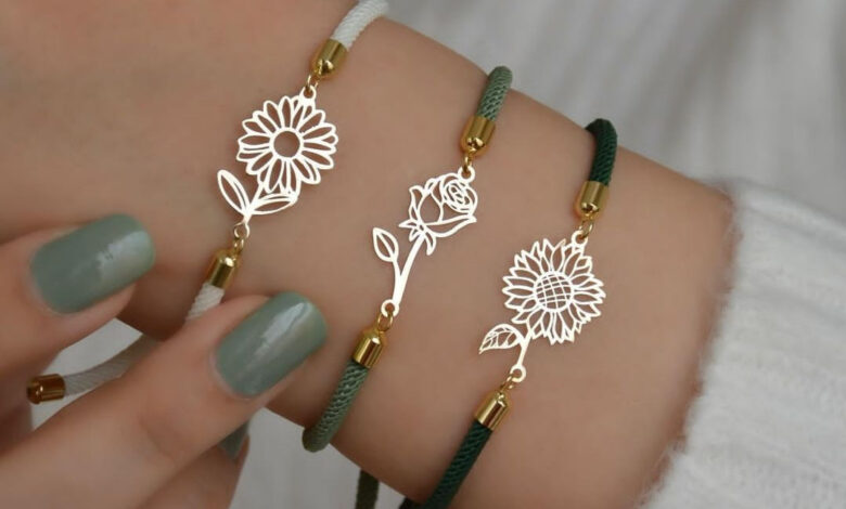 جذاب ترین مدل های دستبند طلا به شکل گل