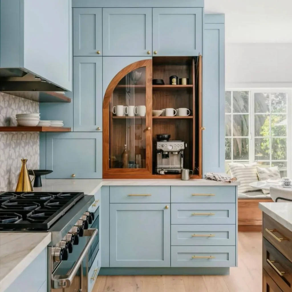 مدل کابینت آشپزخانه با رنگ آبی بروز