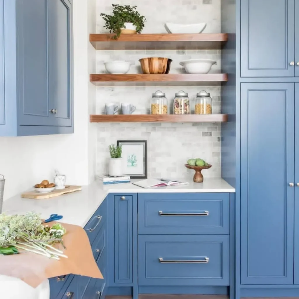 مدل کابینت آشپزخانه با رنگ آبی بینظیر