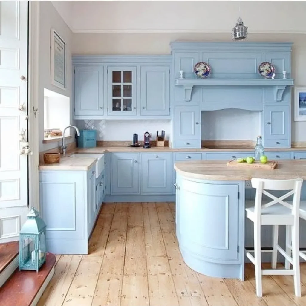 مدل کابینت آشپزخانه با رنگ آبی فوق العاده
